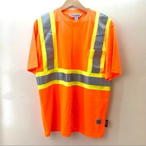 NWT REFLECTIVE Orange WORK SHIRT Size Large